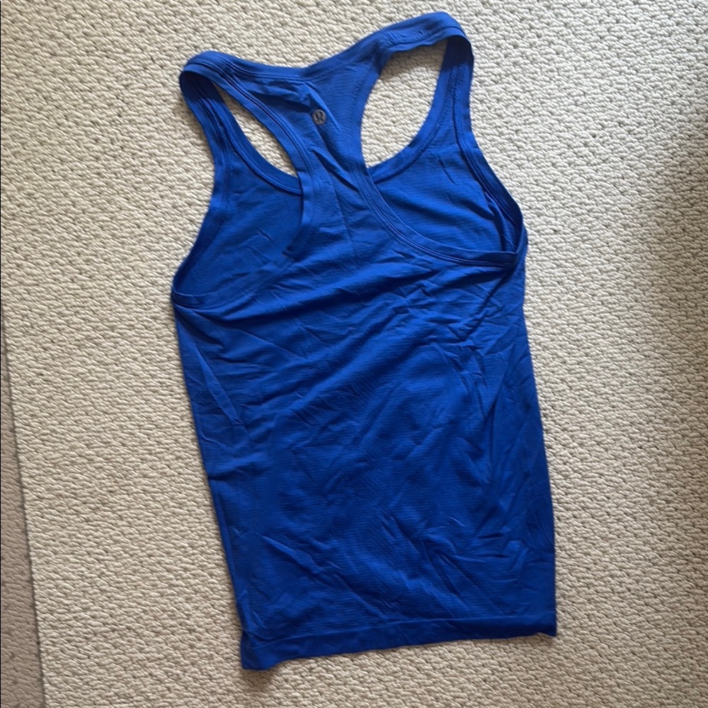 Lululemon Athletica Blue Fitted Sleeveless Tank Top